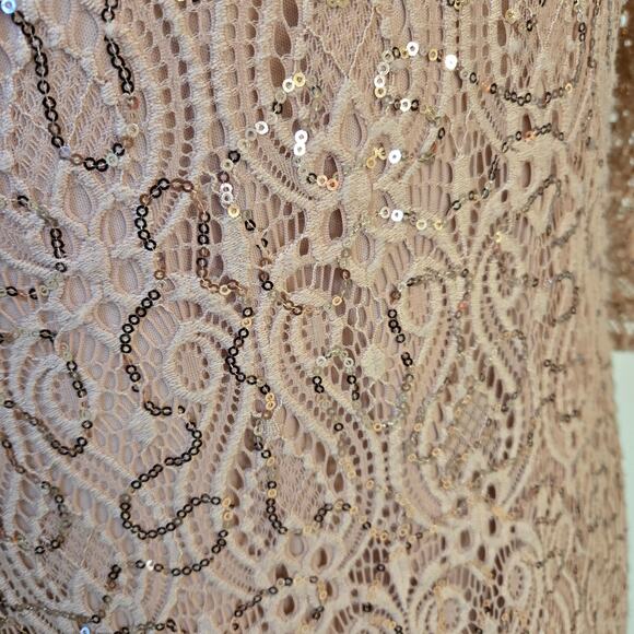 Marina Sequined Lace Gown Blush pink Feminine Mother of the bride Glamorous - Picture 5 of 13